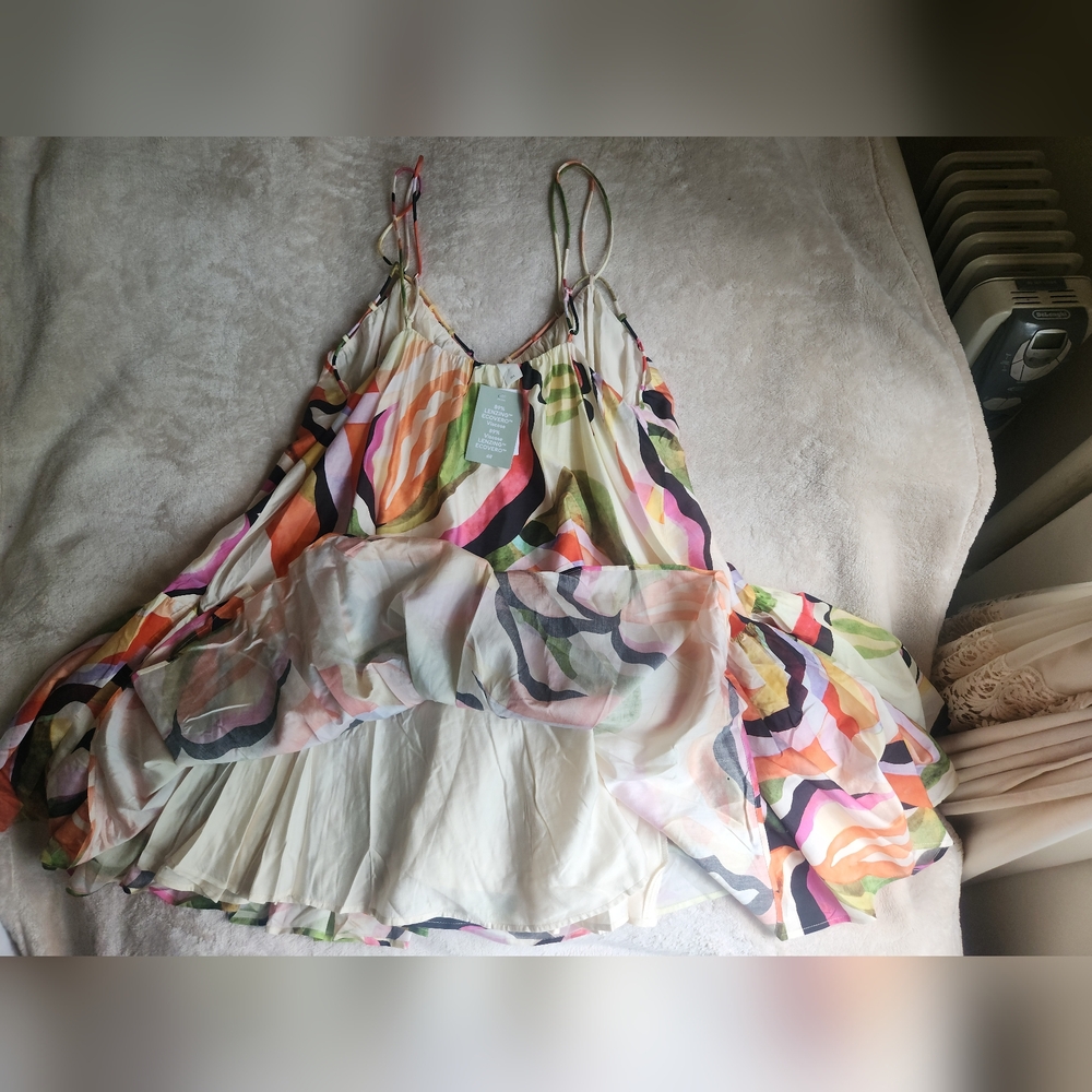 STORE CLOSING .H&M floral A-line Mini Dress multicolored BNWT - Picture 4 of 10